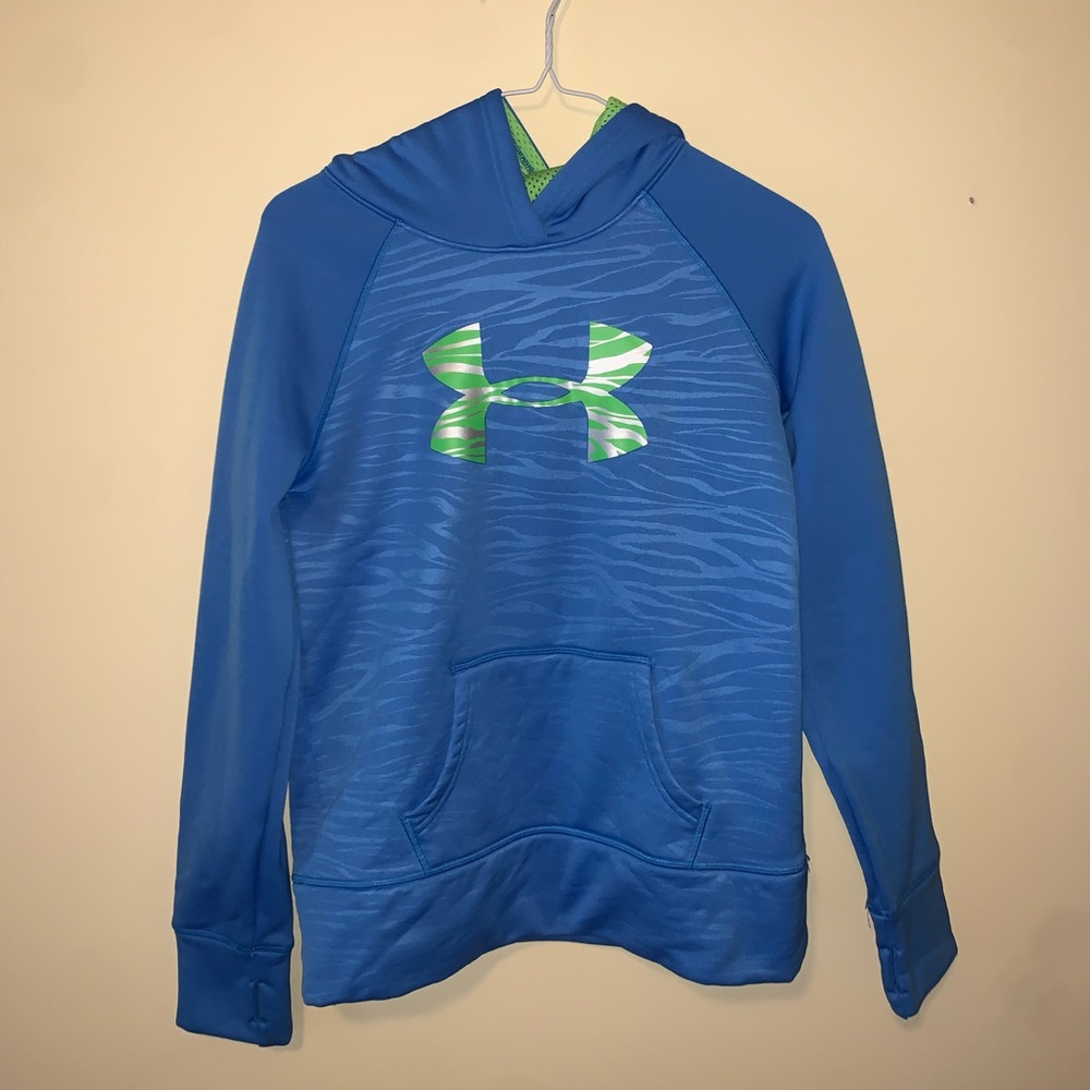 Under Armer blue/ green kids hoodie